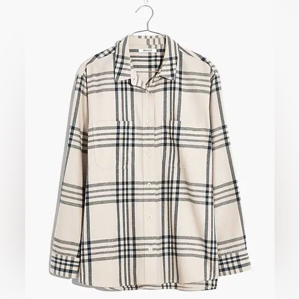 Madewell Oversized Ex-Boyfriend Swing Shirt in Windowpane